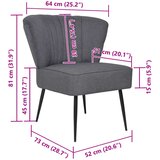  Koktel stolica od tkanine tamnosiva | shoptok.hr