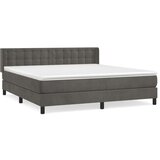  Box spring postelja z vzmetnico temno siva 160x200 cm žamet, (20790224) | Shoptok.si
