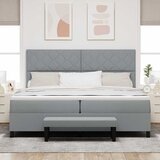  Krevet s opruga kutije Svijetlo siva 200 x 200 cm tkanina Slike
