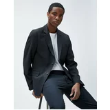 Koton Blazer Jacket with Buttons and Stitching Details with Pockets