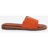 Boto Women's Eco Leather Slippers With Decorative Details Orange Mevith | shoptok.hr