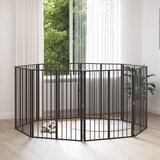  Vrata za pse 8 pcs Crna 80 x 100 cm Cinkani čelik | shoptok.hr