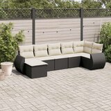 vidaXL 7-dijelni set vrtnih sofa od poliratana s jastucima crni | shoptok.hr