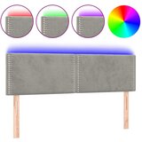 Maison Chic led posteljno vzglavje - vzglavna omarica - nočna omarica svetlo sivo 144x5x78/88 cm žamet, (21708766) Cene