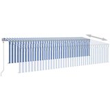  Avtomatsko zložljiva tenda s senčilom 6x3 m modra in bela, (20703076) | Shoptok.si