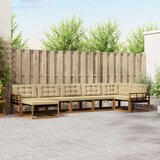  Set vanjskih sofa 7 kom. Prirodna i bež Čvrsto drvo akacije | shoptok.hr