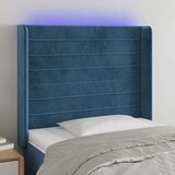 Posteljno vzglavje temno modro 103x16x118/128 cm žamet Cene
