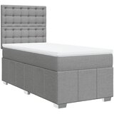  Okvir kreveta s oprugama i madrac svjetlosivi 90x200cm tkanina | shoptok.hr