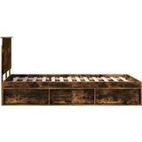  Okvir za krevet s uzglavljem Dimljeni hrast 120 x 190 cm | shoptok.hr