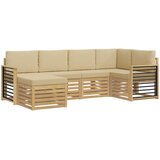  Set vanjskih sofa 6 pcs Bijela i bež Poliester | shoptok.hr