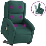 Maison Chic masažni naslanjač - Relax naslanjač s funkcijo vstajanja temno zeleno blago, (22062171) | Shoptok.si