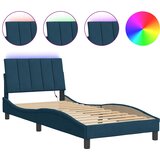 Okvir kreveta s LED-om bez madraca Hanko plavi 90 x 190 cm baršunasti | shoptok.hr