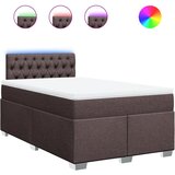 vidaXL Box spring postelja z vzmetnico temno rjava 120x190 cm blago, (21307695) Cene