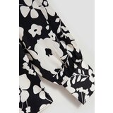 Marisse Floral Print Shirt With Puffed Sleeves, Black | Eponuda.ba