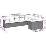  9-dijelni set vrtnih sofa s jastucima bež od poliratana | shoptok.hr