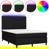 Maison Chic Box spring postelja - Vzmetna postelja z vzmetnico LED črna 140x200 cm blago SL16027, (21896086) | Shoptok.si