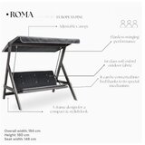 Hanah home Roma 2001 - Grey Garden Triple Swing Chair | ePonuda.com