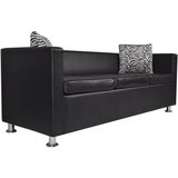 Maison Chic kavč - Sofa - Kanape trosed umetno usnje črne barve, (21726443) Cene