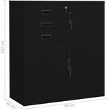 Uredski ormarić crni 90 x 40 x 102 cm čelični | shoptok.hr