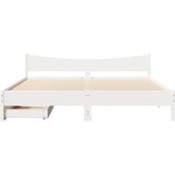  Okvir kreveta s ladicama bijeli 200 x 200cm od masivne borovine | shoptok.hr