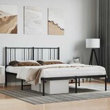 Metalni okvir za krevet s uzglavljem crni 120x200 cm | shoptok.hr