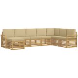  Set vanjskih sofa 8 pcs Bijela i bež 308 x 190 x 73 cm | Eponuda.com