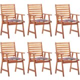  Vrtne blagovaonske stolice s jastucima 6 kom od bagremovog drva | shoptok.hr