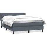 vidaXL Box Spring postelja z vzmetnico Temno siva 140x220 cm Velvet | Shoptok.si