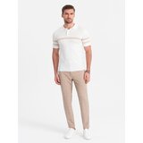 Ombre Men's classic cut pants in fine check - sand | Eponuda.ba