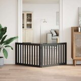 vidaXL Vrata za pse s 2 panela sklopiva crna 160 cm od drva topole | shoptok.hr
