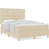  Krevet s podlogom i madracem krem 160x200 cm tkanina | shoptok.hr