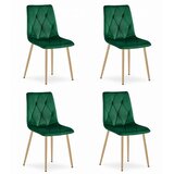 Libra stolica - tamno zeleni baršun / noge u boji drveta x 4 | shoptok.hr