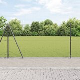 vidaXL varjena žična ograja s 13 zgibnimi stolpi siva 1,2x50 m jeklo | Shoptok.si