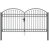 vidaXL Ograjna vrata ASSEN 301 x 200 cm Jeklo Siva Zaklenljivo, (5000301028) | Shoptok.si