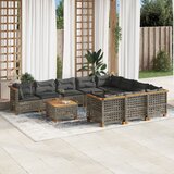 vidaXL 11-dijelni set vrtnih sofa od poliratana s jastucima sivi | shoptok.hr