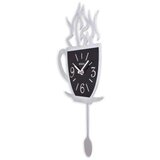 WALLXPERT dekorativni metalni zidni sat coffee cup silver | ePonuda.com