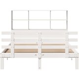 vidaXL Krevet s regalom z knjige bez madraca bijeli 140x200cm borovina | shoptok.hr