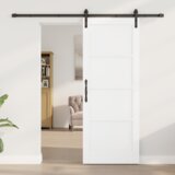 vidaXL Klizna vrata s kompletnim okovima Bijela 78x202 cm Čvrsta drvena borovina | shoptok.hr