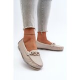 S. BARSKI Women's Leather Moccasins with Beige Decoration S.Barski LR339 | shoptok.hr