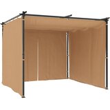  Sjenica sa zastorima 3 x 3 m smeđe-siva čelična | shoptok.hr