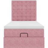 vidaXL Okvir kreveta s madracima ružičasti 90x200cm baršunasti | shoptok.hr