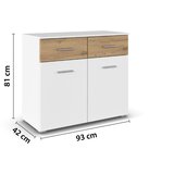 Lesnina-XXXL komoda foster, bela, hrast | Shoptok.si