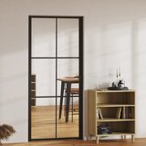 Furnova Notranja vrata ESG steklo in aluminij 93x201,5 cm črna, (21944537) Cene