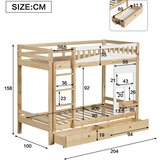 Möbrio Lesena pograd - 2x90x200 cm - z 2 predaloma - naravna, (22060365) | Shoptok.si