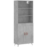  The Living Store Visoka komoda betonsko siva 69,5x34x180 cm inženirski les - Visoka Omarica, (21442077) | Shoptok.si