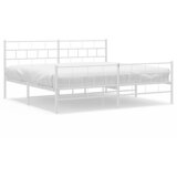  Metalni okvir kreveta uzglavlje i podnožje bijeli 183x213 cm | shoptok.hr