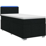  Boxspring krevet s madracem Crna 90 x 200 cm Tkanina - Crna 90 x 200 cm Dizajn s rombovima | shoptok.hr