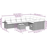 10-dijelni set vrtnih sofa s jastucima crni od poliratana | shoptok.hr