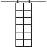 vidaXL Drsna vrata z opremo 76x205 cm ESG steklo in aluminij | Shoptok.si