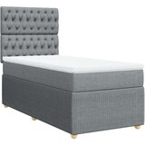 Box spring krevet s madracem svjetlosivi 90x190 cm od tkanine | shoptok.hr